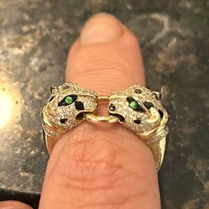Stunning Effy Double Panther Ring, Size 7.